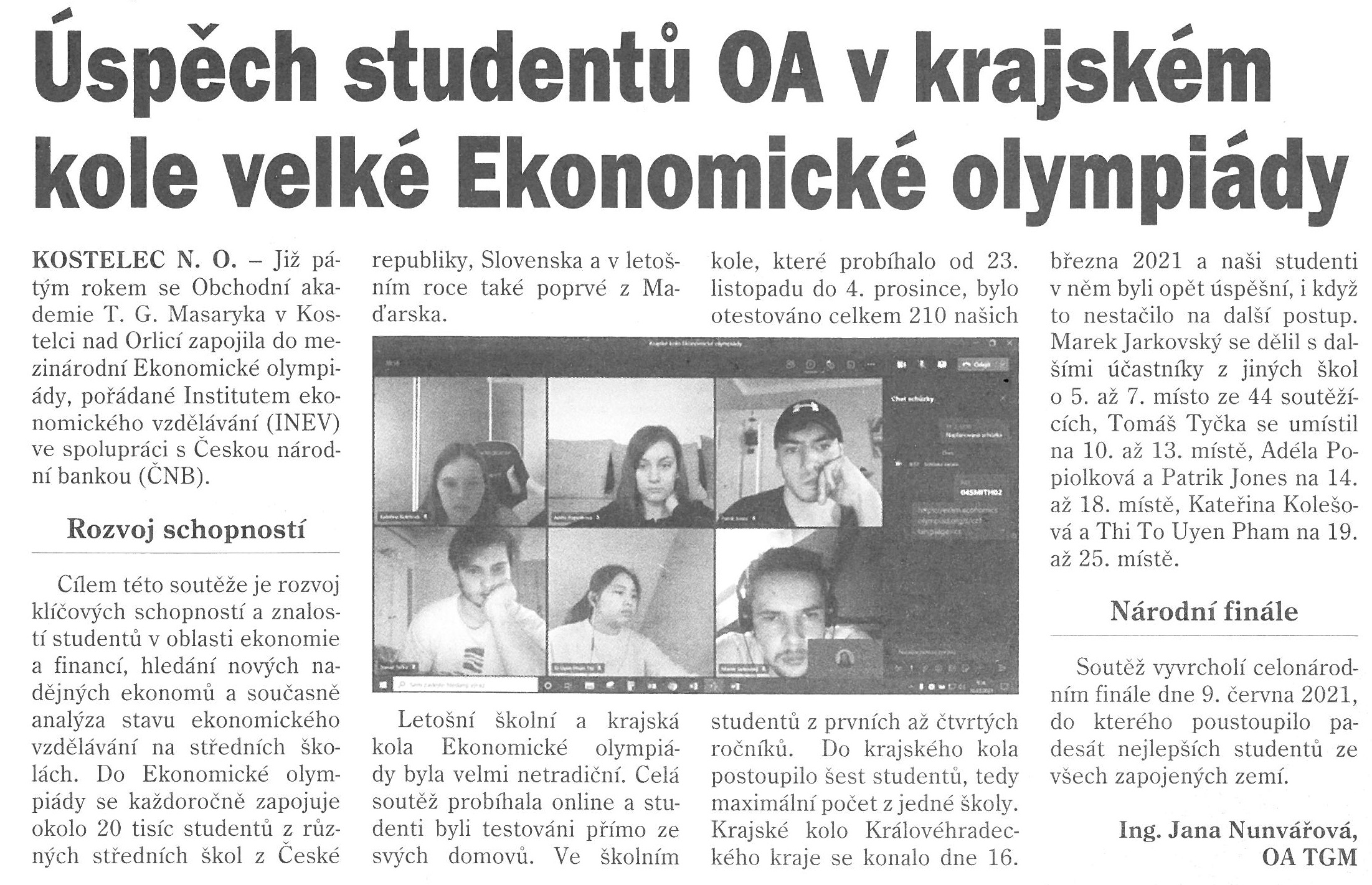 článek eko olympiáda