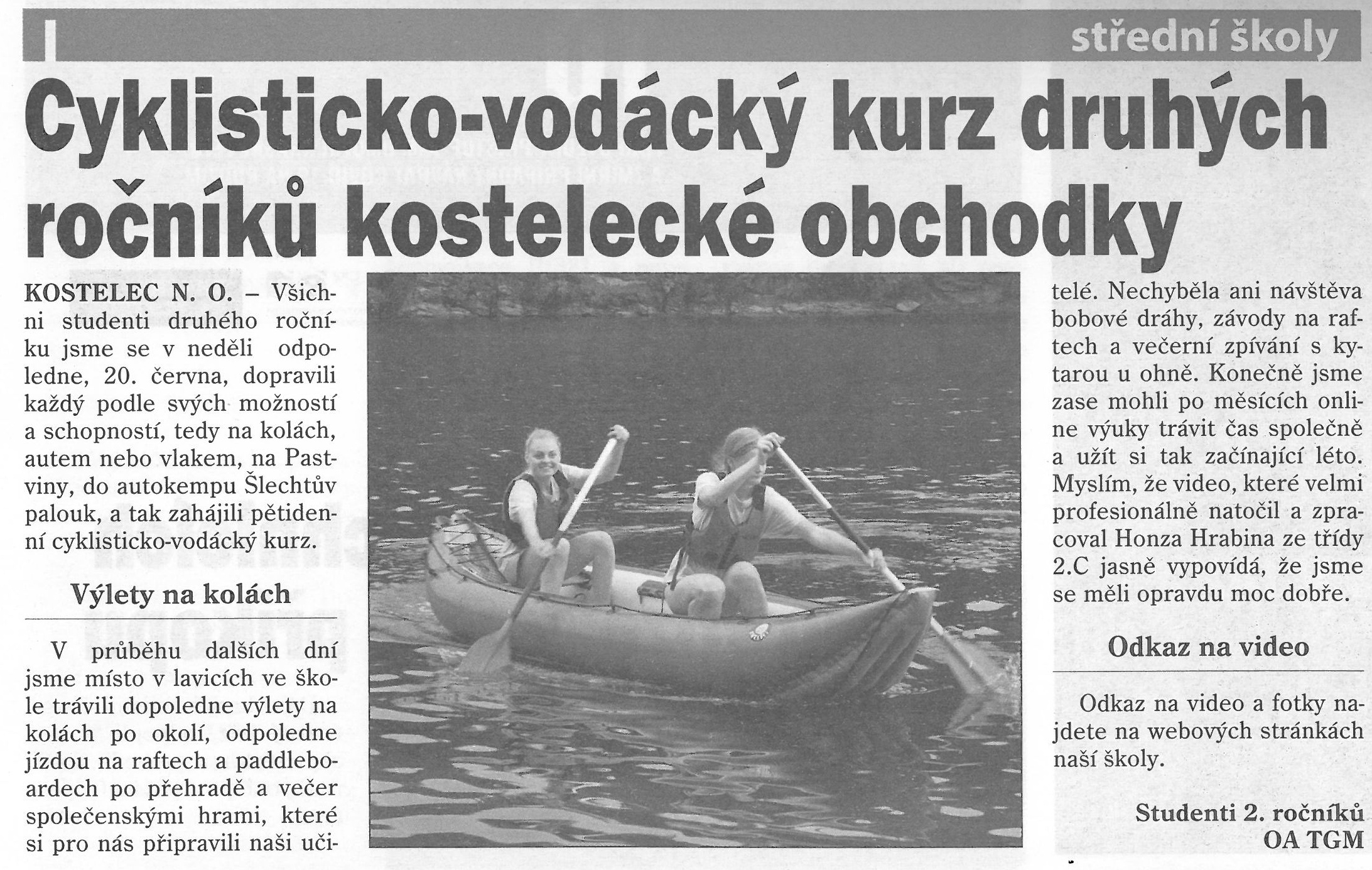 cyklisticko-vodácký kurz
