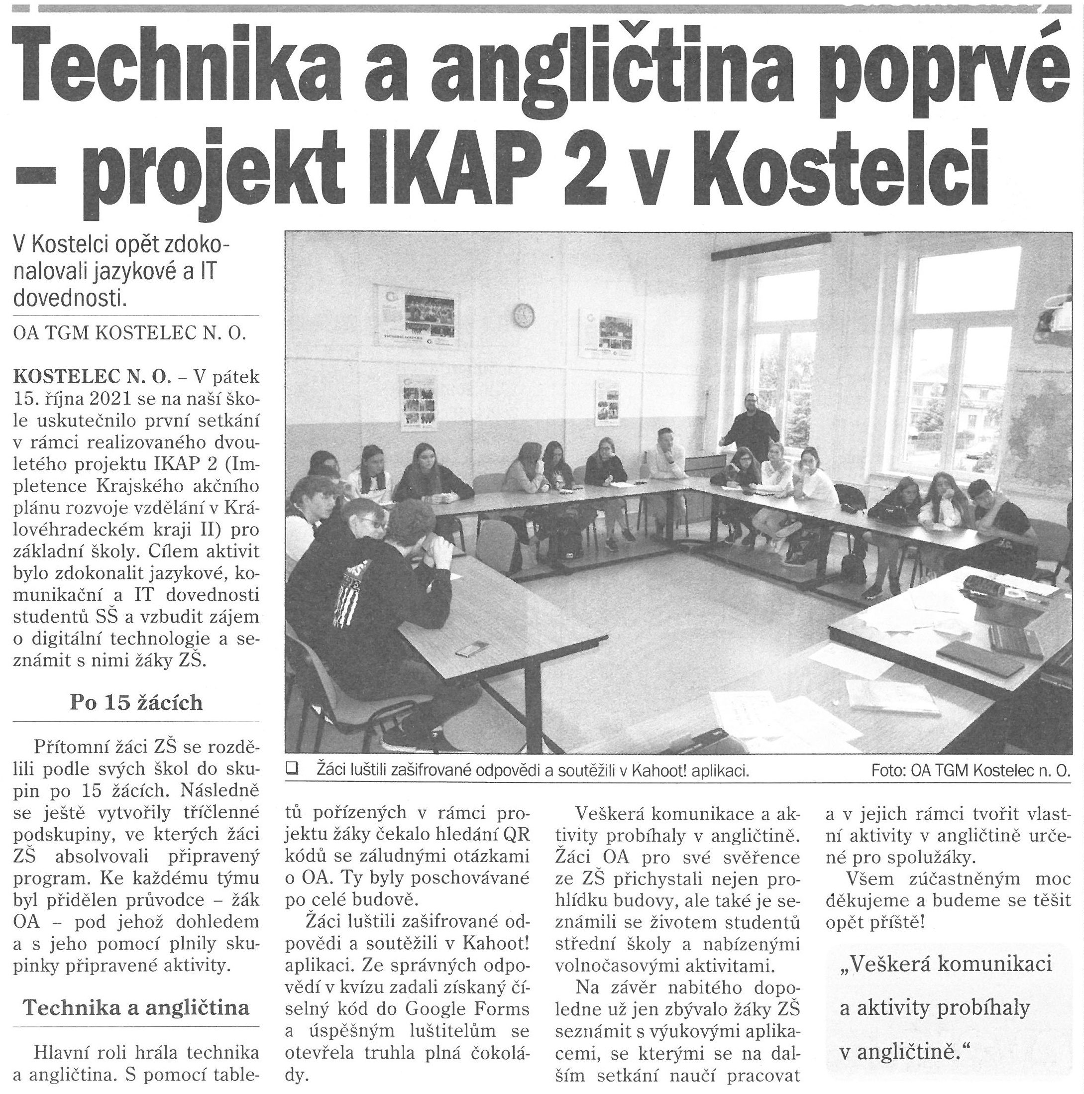 IKAP 2-článek z novin