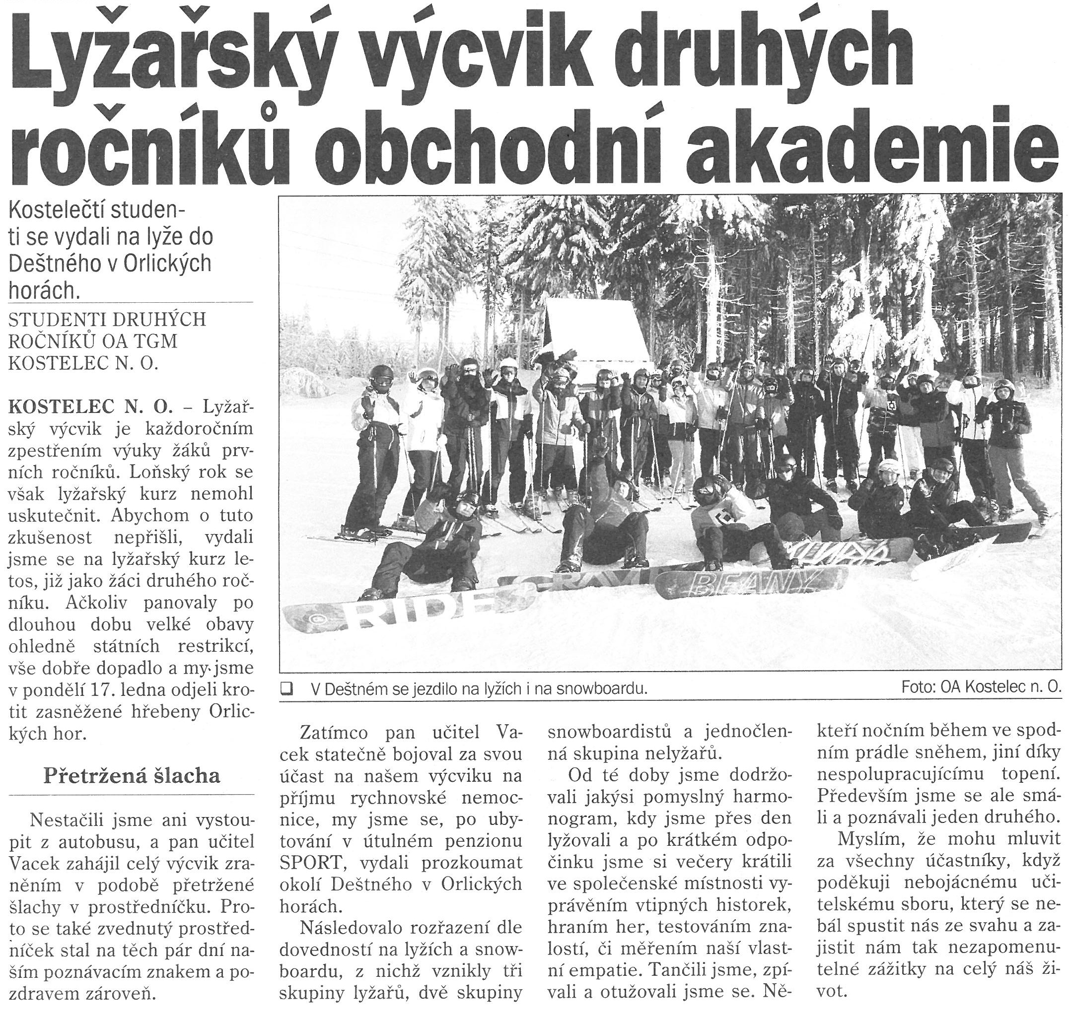článek z novin - LVVZ 2. ročníky