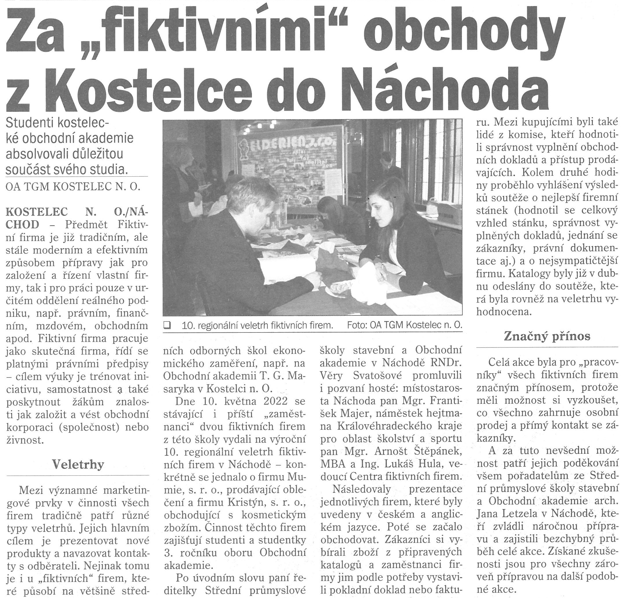 článek z novin - veletrhr FTF