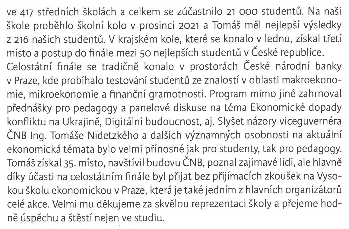 článek z novin - eko olympiáda 2