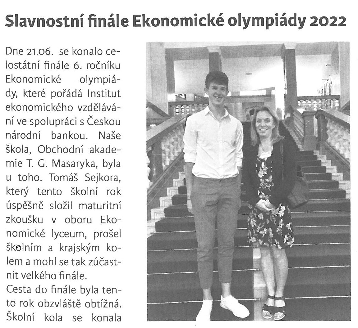 článek z novin - eko olympiáda